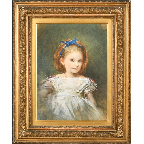 186 - Egron Sillif Lundgren (1815-1875) Swedish. Portrait of a Young Girl, Watercolour, Inscribed on label... 