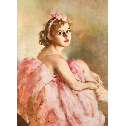 193 - Pal Fried (1893-1976) Hungarian. A Young Ballet Dancer, Oil on canvas, Signed, 31.25