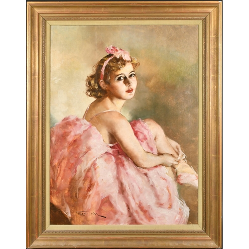 193 - Pal Fried (1893-1976) Hungarian. A Young Ballet Dancer, Oil on canvas, Signed, 31.25