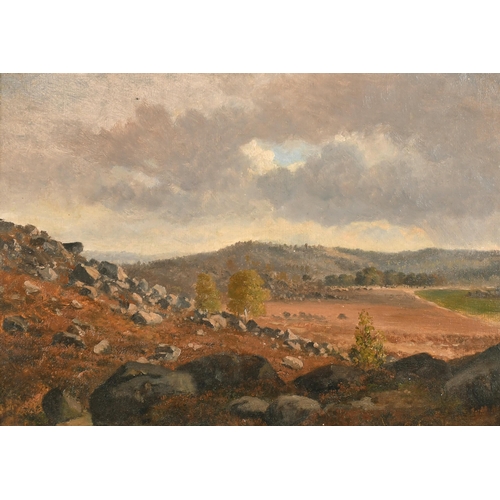 211 - Circle of Theodore Rousseau (1812-1867) French. A Moorland Landscape, Oil on panel, 10