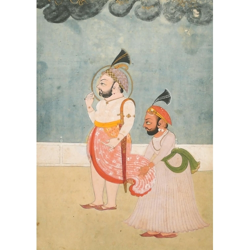 225 - 19th Century Persian School. Two Figures, Mixed media, 8.75