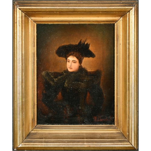 229 - Manner of William Worcester Churchill (1858-1926) American. A Lady Dressed in Black, Oil on canvas, ... 