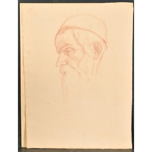 252 - William Rothenstein (1872-1945) British. Eight Portrait Sketches in pencil and sanguine, Figures Mou... 