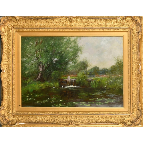 280 - Alex Maclean (1867-1940) British. A Lock Gate, Oil on board, Signed, 14.5