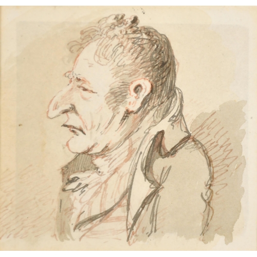 30 - John Nixon (1755-1818) British. Bust Portrait of a Man, Ink and wash, 3.25