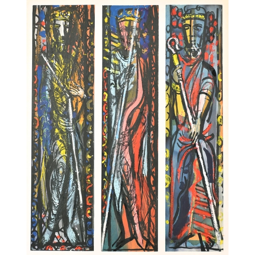 307 - John Piper (1903-1992) British. 'The John Piper Windows in Oundle School' a Triptych, Watercolour an... 