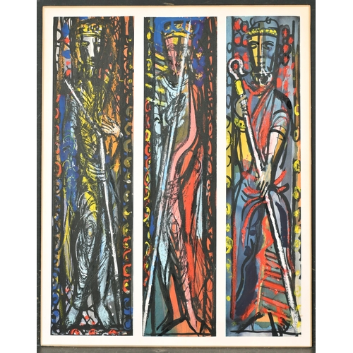 307 - John Piper (1903-1992) British. 'The John Piper Windows in Oundle School' a Triptych, Watercolour an... 