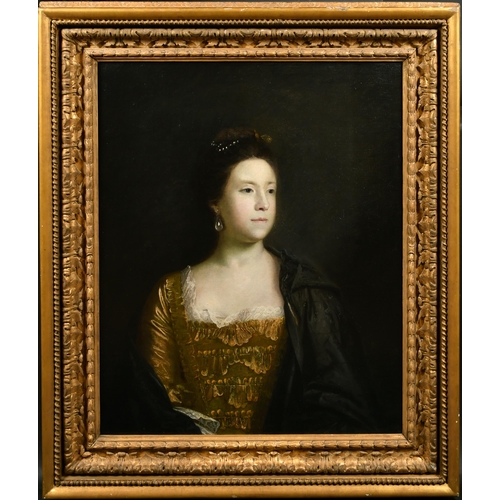 40 - Joshua Reynolds (1723-1792) British. Portrait of Mrs Darley-Waddilove, half length wearing a gold co... 