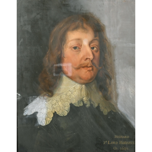 42 - Circle of Anthony Van Dyck (1599-1641) Flemish. Portrait of Richard, 1st Lord Robartes, Oil on panel... 