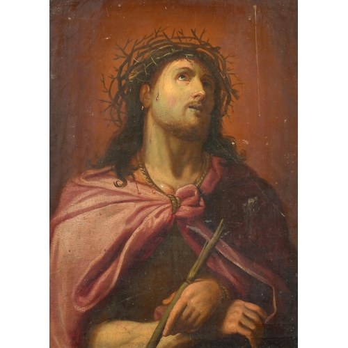 52 - Manner of Guido Reni (1575-1642) Italian. Christ with a Crown of Thorns, Oil on canvas, 12.25