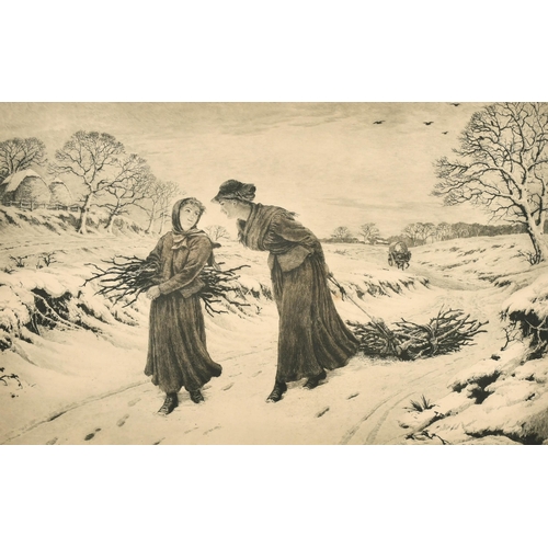 58 - Frederick Slocombe (1847-1920) British. 'Winter Fuel', Engraving, 12.75