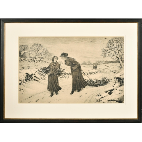 58 - Frederick Slocombe (1847-1920) British. 'Winter Fuel', Engraving, 12.75