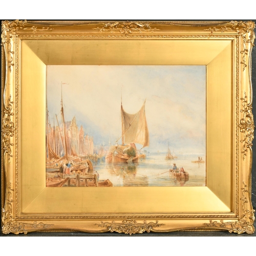 67 - William Joseph Julius Caesar Bond (1833-1926) British. A Harbour Scene, Watercolour, Signed and date... 