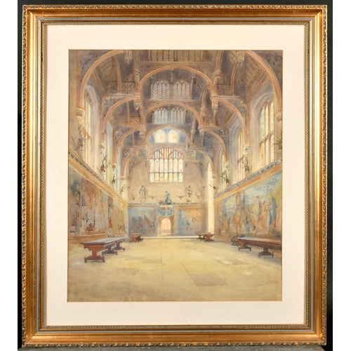 70 - 19th Century English School. A Study of The Great Hall at Hampton Court, Watercolour, 25