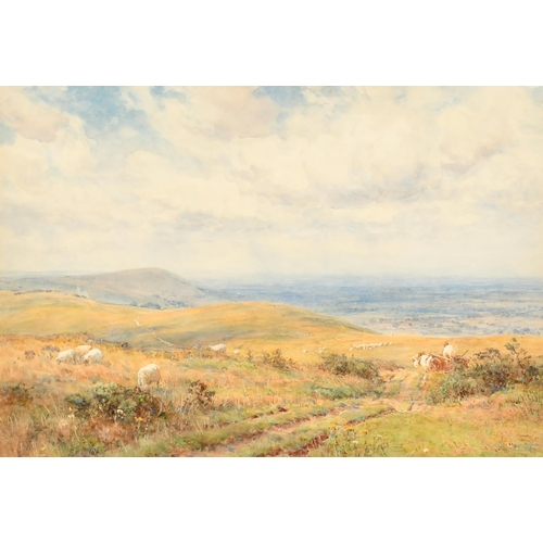 74 - Ernest Albert Waterlow (1850-1919) British. A View on the South Downs, Watercolour, Signed, 14