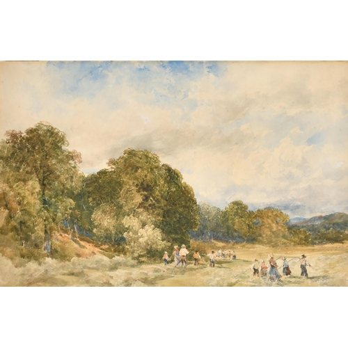 84 - William Bennett (1811-1871) British. A Harvesting Scene, Watercolour, Signed, 13.5