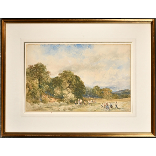 84 - William Bennett (1811-1871) British. A Harvesting Scene, Watercolour, Signed, 13.5