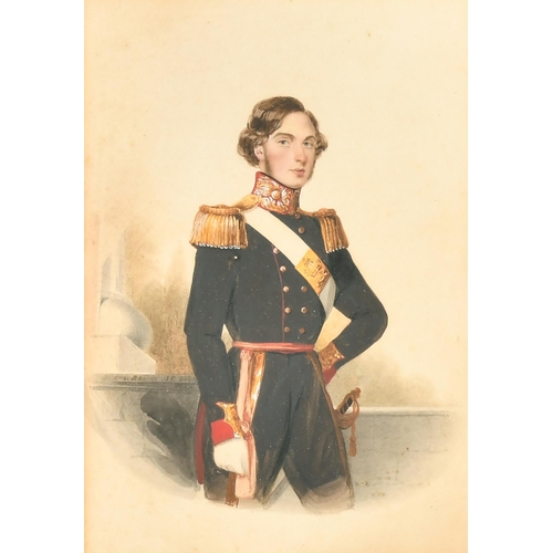 85 - 19th Century English School. Portrait of a Military Officer, Watercolour, Indistinctly signed and da... 