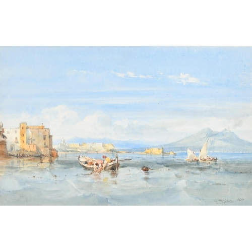 98 - William Leighton Leitch (1804-1883) British. 'Fishermen in The Bay of Naples', Watercolour, Signed a... 