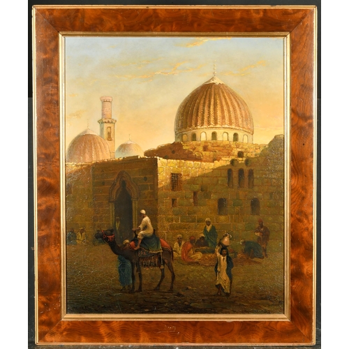 100 - Paul H Ellis (act.1882-1908) British. 'Northwest Corner of Sayed Zainab Mosque, Cairo', Oil on board... 