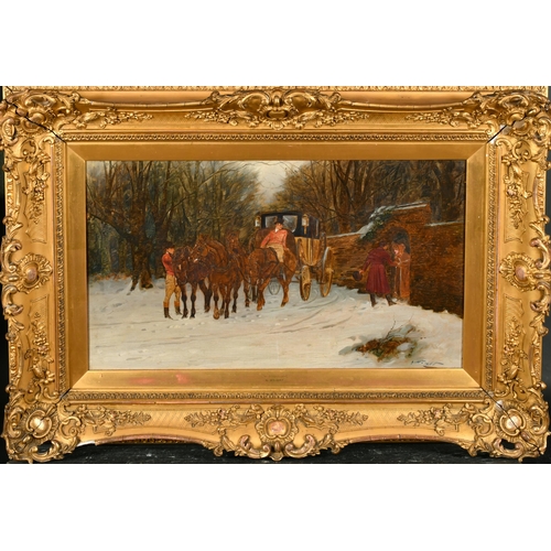 112 - George Wright (1860-1942) British. The Elopement, Oil on canvas, Signed, 13