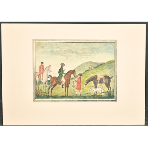 117 - 19th Century English School. A Hunting Scene, Watercolour, Mounted, unframed 7.25