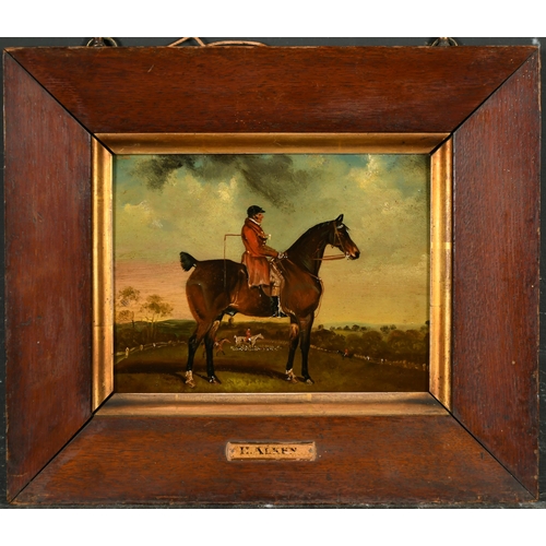 124 - Circle of Henry Alken (1810-1894) British. A Huntsman on His Horse, Oil on panel, 6.25