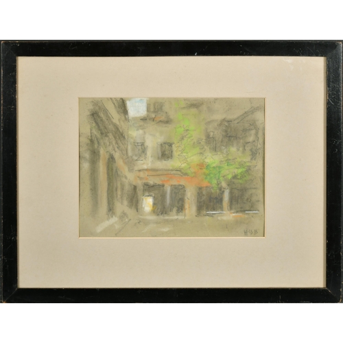 178 - Hercules Brabazon Brabazon (1821-1906) British. An Inner Courtyard, Chalk and crayon, Signed with in... 