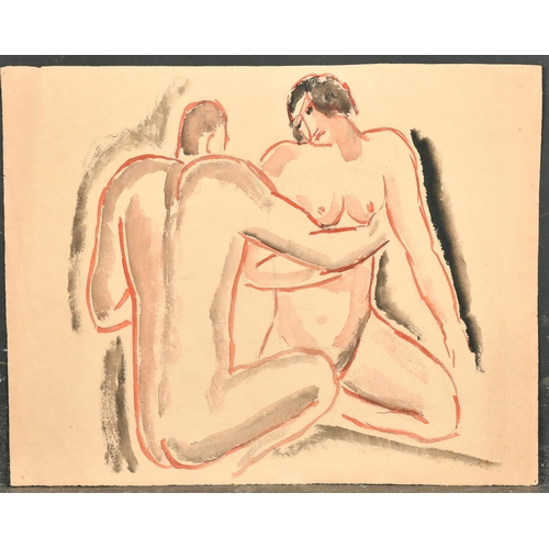 179 - George Bissill (1893-1973) British. Study of Seated Nudes, Watercolour, Unframed 12.25