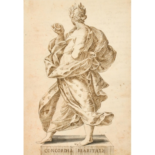 18 - 18th Century Italian School. A Set of Ten Drawings of Statues, Ink and wash, Inscribed, each 10.5