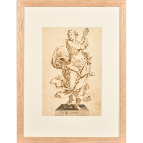 18 - 18th Century Italian School. A Set of Ten Drawings of Statues, Ink and wash, Inscribed, each 10.5