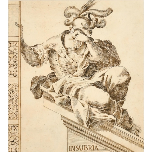 18 - 18th Century Italian School. A Set of Ten Drawings of Statues, Ink and wash, Inscribed, each 10.5