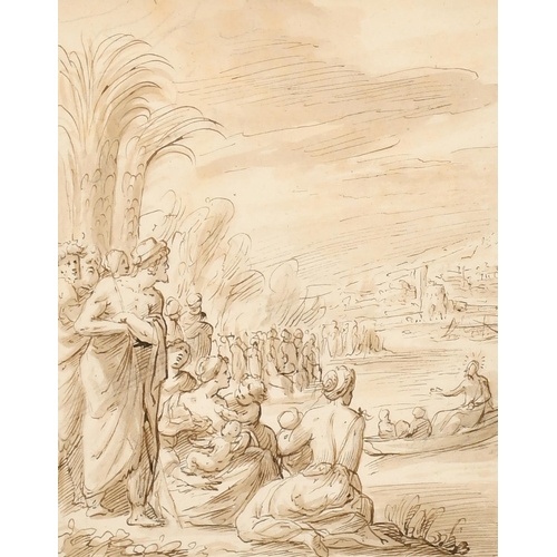 19 - Circle of Inigo Jones (1573-1652) British. 'The Adoration of the Shepherds', Ink and wash, 8.25