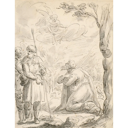 19 - Circle of Inigo Jones (1573-1652) British. 'The Adoration of the Shepherds', Ink and wash, 8.25