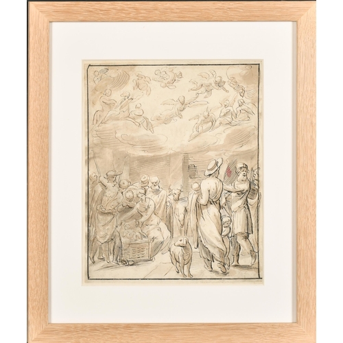 19 - Circle of Inigo Jones (1573-1652) British. 'The Adoration of the Shepherds', Ink and wash, 8.25