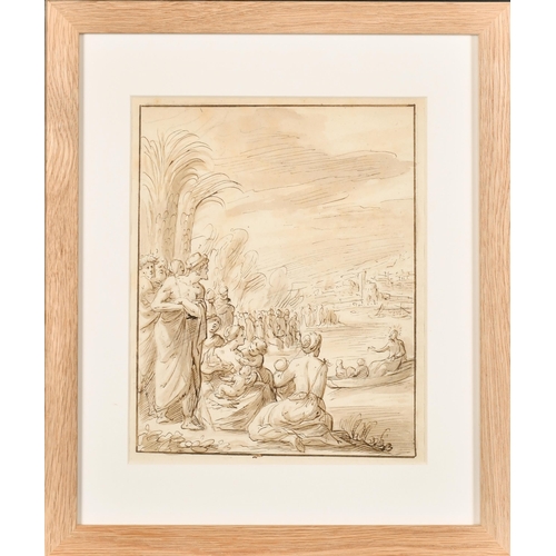 19 - Circle of Inigo Jones (1573-1652) British. 'The Adoration of the Shepherds', Ink and wash, 8.25