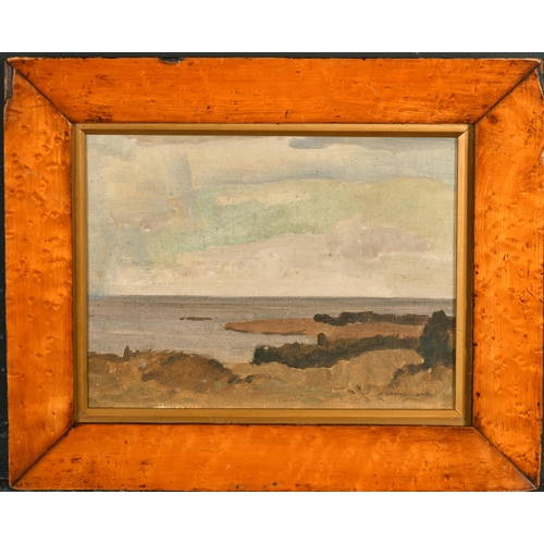 221 - George Hammond Steel (1900-1960) British. A Coastal Scene, Oil on canvas laid down, Signed, In a bir... 