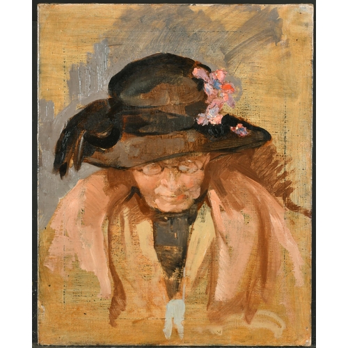 241 - Violet Evelyn Arnott (1901-    ) British. Bust Portrait of an Elderly Lady, Oil sketch on canvas, In... 