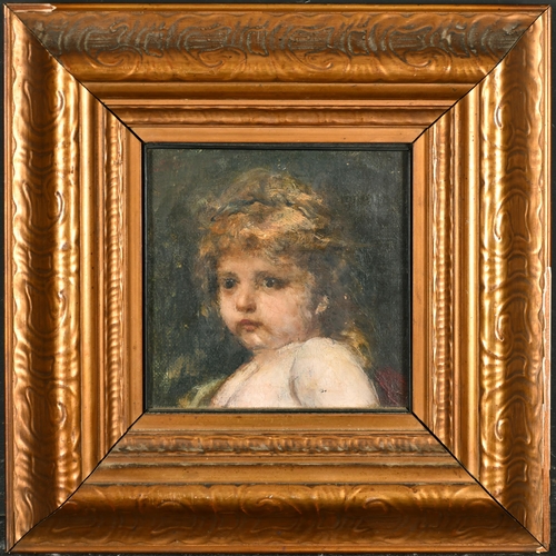 253 - Manner of Alexei Alexeievich Harlamoff (1840-1925) Russian. Head of a Young Girl, Oil on board, 7.5