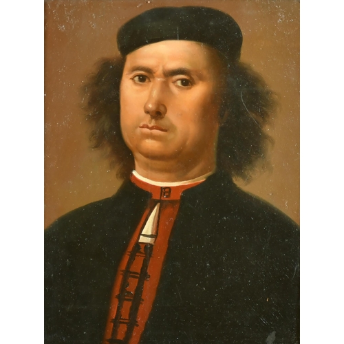 28 - After Pietro Perugino (1445/46-1523) Italian. Portrait of Francesco delle Opere, Oil on board, 10