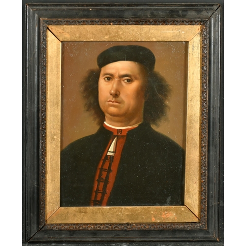 28 - After Pietro Perugino (1445/46-1523) Italian. Portrait of Francesco delle Opere, Oil on board, 10