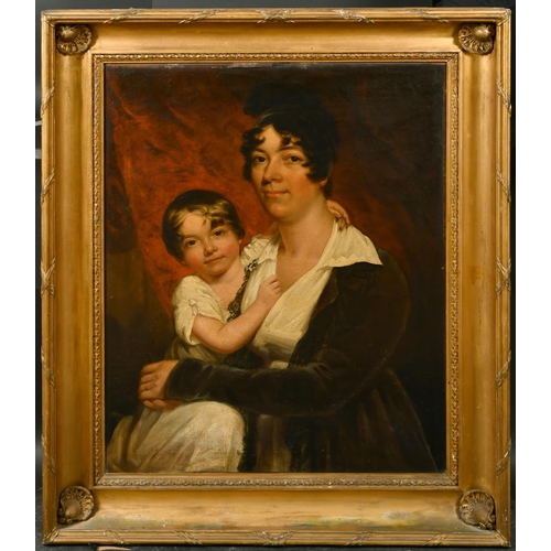 32 - James Ramsay (1786-1854) British. A Study of a Mother and Child, Oil on canvas, Signed, inscribed pi... 