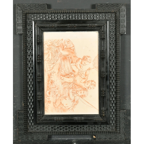 458 - 20th Century Dutch School. A Black Rippled Frame, with an inset print, rebate 9.25