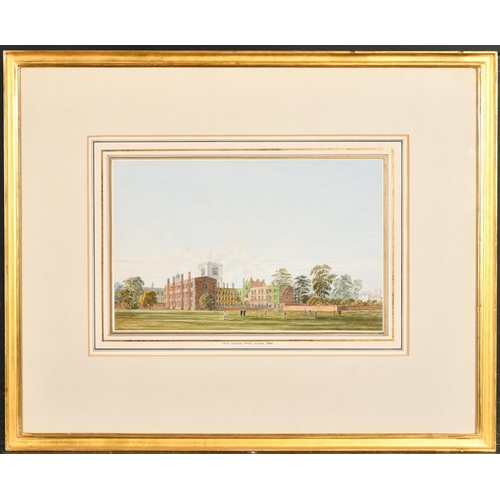 53 - George Pyne (1800-1884) British. A Cricket Match at Jesus College, Cambridge, Watercolour, 8.25