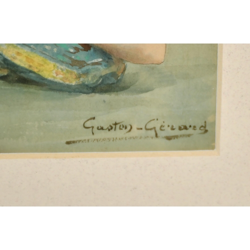 69 - Louis Gaston-Gerard (1859-?) French. A Reclining Nude, Watercolour, Signed, 4.25