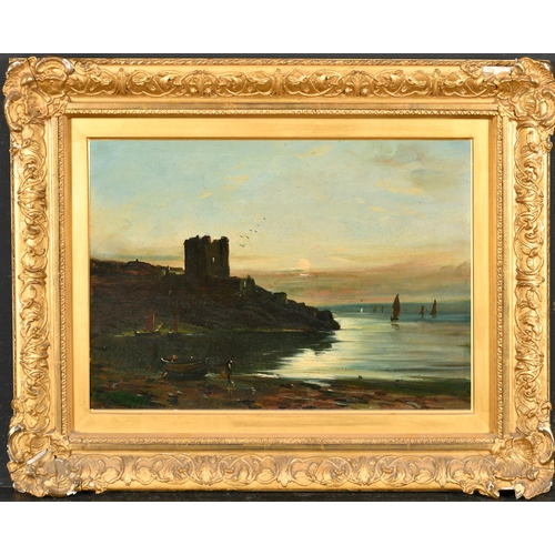 101 - Samuel Bough (1822-1878) British. An Estuary Scene at Dusk, Oil on board, Signed, 10