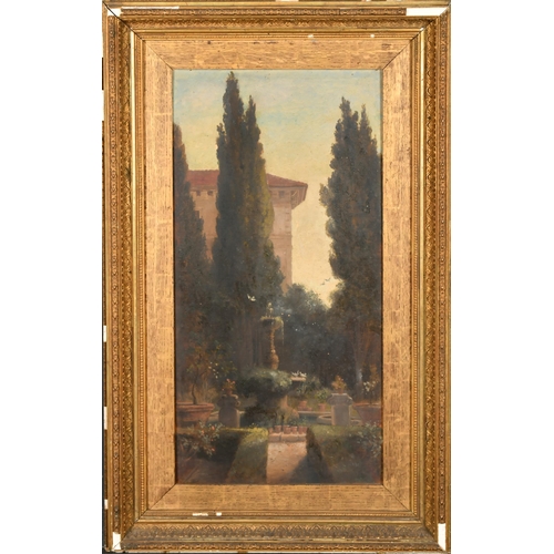 117 - 19th Century English School. An Italian Villa and Garden, Oil on canvas, 24.5