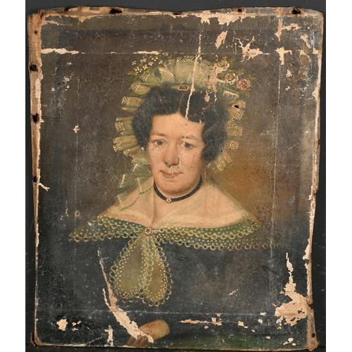 127 - Early 19th Century English School. Bust Portrait of a Lady, Oil on canvas, Unframed 12