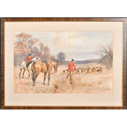 132 - Thomas Ivester Lloyd (1873-1942) British. A Hunting Scene, Watercolour, Signed, 12.5