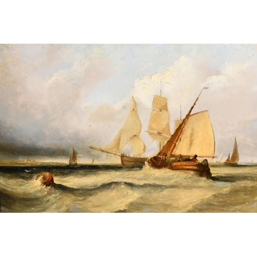 169 - John Callow (1822-1878) British. A Shipping Scene, Oil on board, 8